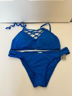 Mossimo Blue Strappy Bikini Set